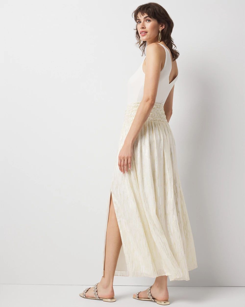 Petite Shirred Waist Maxi Skirt | White House Black Market